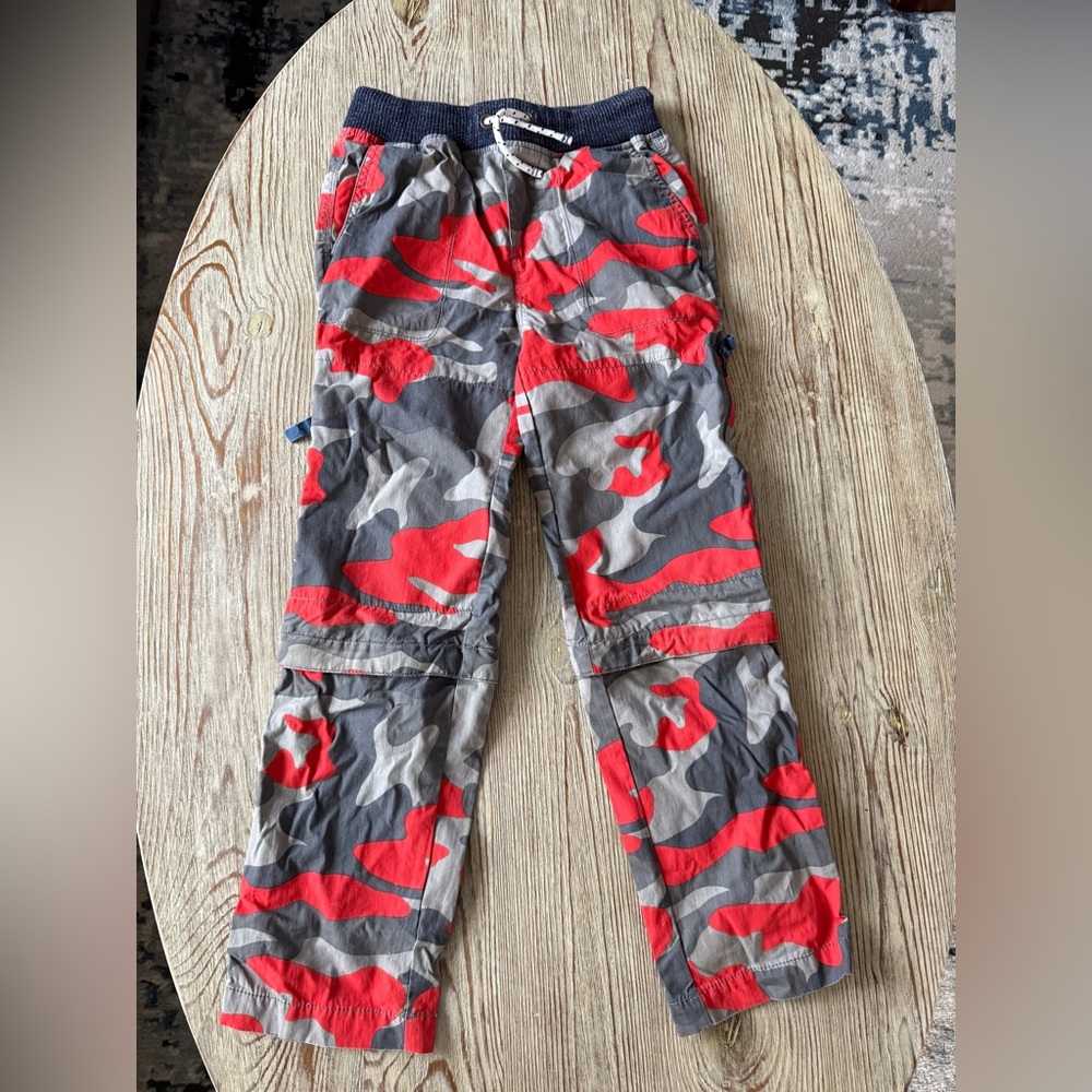 Boys Mini Boden Camo Zip Off Techno Pants Size 9Y